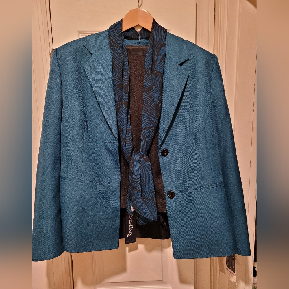 Evan Picone NWT 2 pc Teal/Black Womens Sz 18